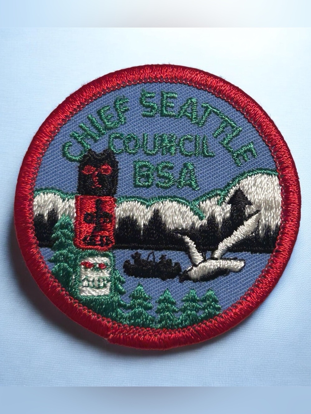 Vintage Chief Seattle Council BSA Patch 2.5 Round JCPenney Tag Washington